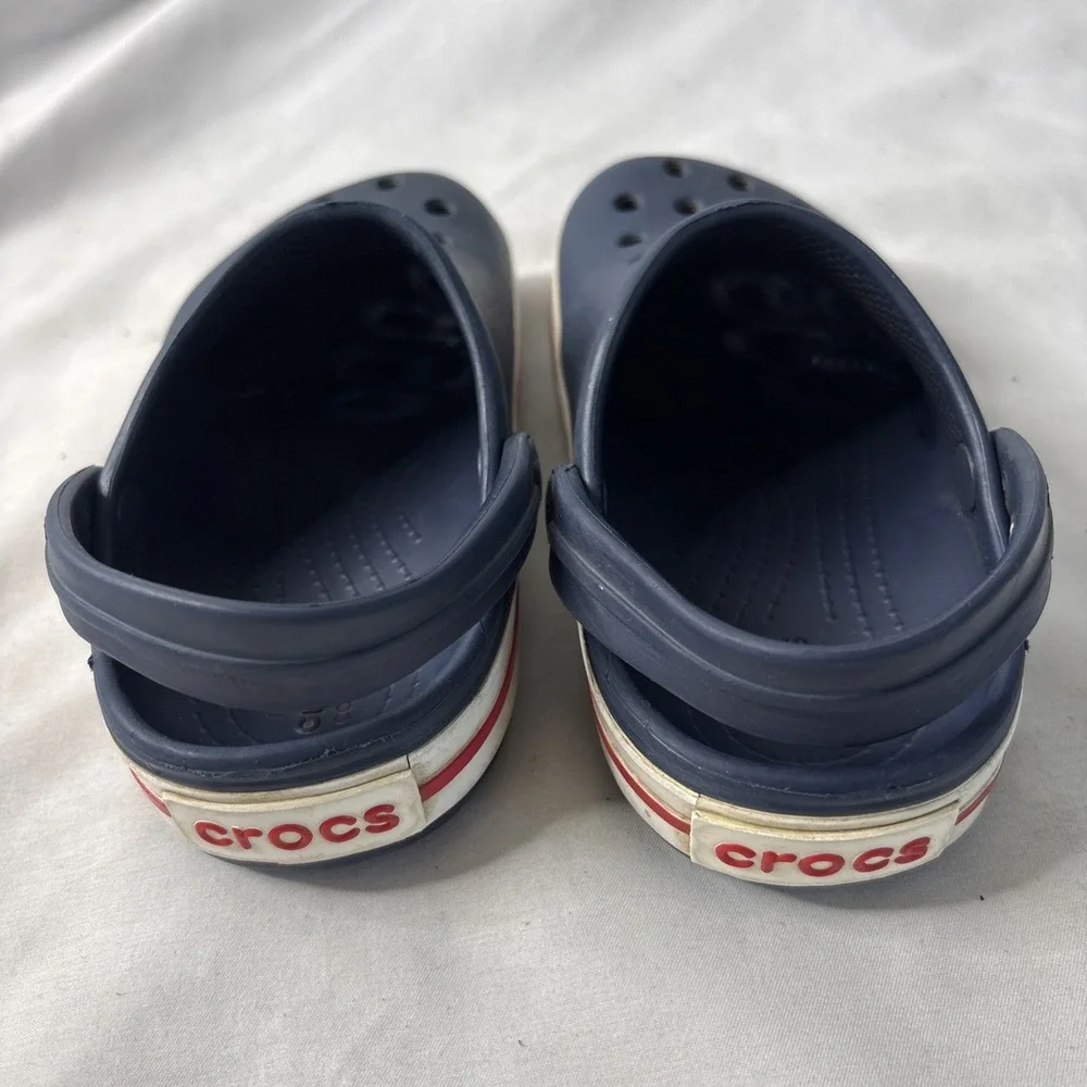 Crocs Kids' Crocband Clog Navy Blue Red And White Size 9 C Water Shoes Comfort